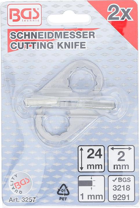Image du produit BGS Couteau, demi-rond pour art. 3218, 9291 2 x 24 mm 2 pièces