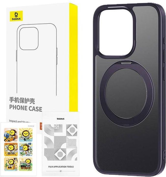 Produktbild Baseus Phone Case with Stand SkyRing 360° for iP 14 Pro +tempered-glass and cleaning kit (purple) (Apple iPhone 14 Pro)