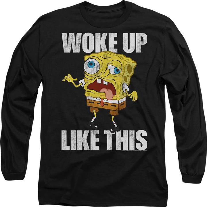 Produktbild Spongebob Squarepants Woke Up Like This Meme TShirt (S)