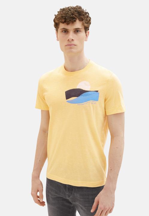 Immagine prodotto Tom Tailor T-Shirt Gestreiftes Kurzarmshirt mit Rundhalsausschnitt und Foto-Print (XL)