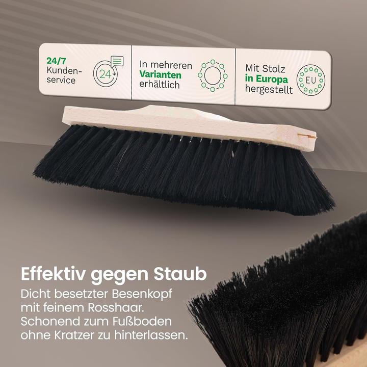 Produktbild Novaliv 4X Zimmerbesen Rosshaar Handbesen feines Tierhaar Schweifhaar (4, Zimmerbesen) (4 Stk.)