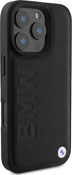 Immagine prodotto BMW BMHMP16XSLLBK Custodia rigida per iPhone 16 Pro Max 6,9" in pelle con timbro a caldo MagSafe (Apple iPhone 16 Pro Max)