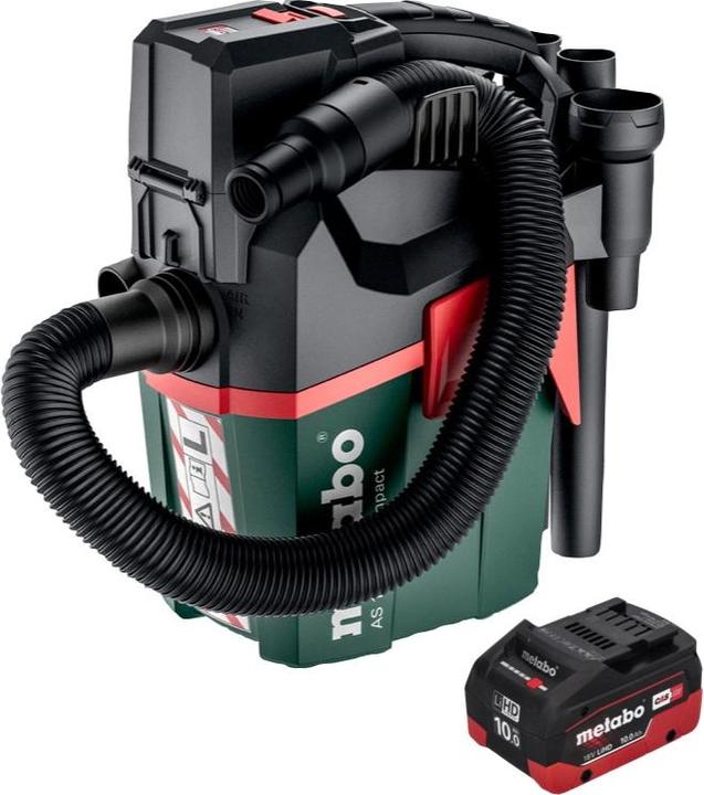 Produktbild Metabo AS 18 L PC Compact Akku Sauger 18 V 6 l IPX4 Staubklasse L Nass und Trocken + 1x Akku 10,0 (Nass-Trockensauger)