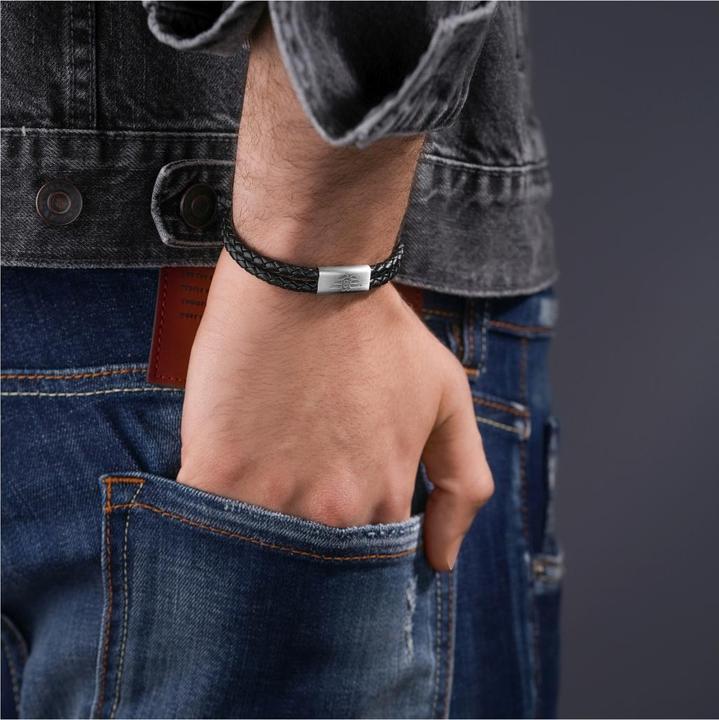 Produktbild Police Parallel Armband (19 cm, Edelstahl, Leder)