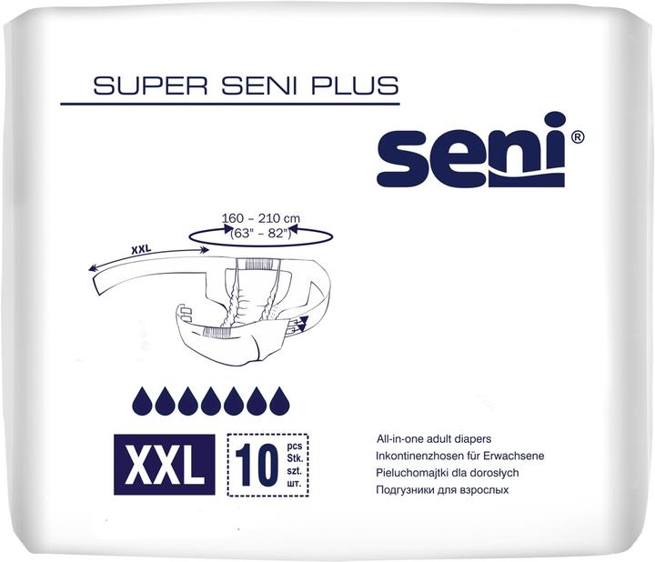 Produktbild Seni Plus Windelhosen XXL atmungsaktiv Hüftumfang 160-210cm 7 Tropfen (10 x, Large plus)