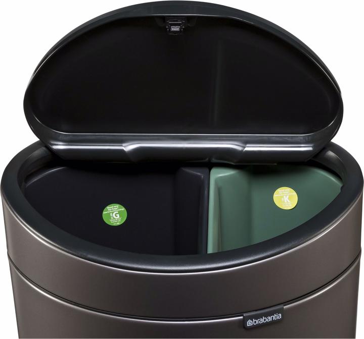 Immagine prodotto Brabantia Pattumiera Touch Bin Nuovo, riciclo, 23+10 L Platinum (33 l)