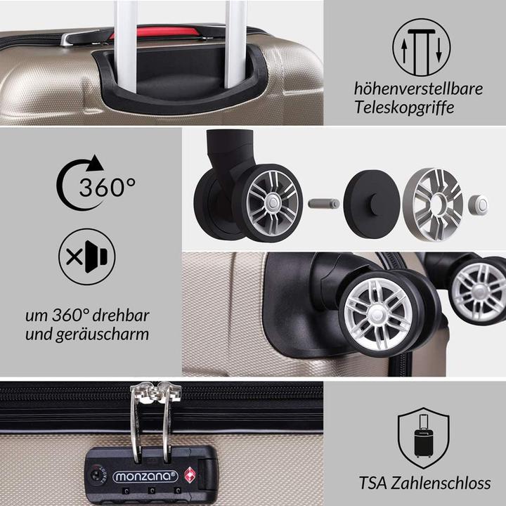 Actual product image Monzana Set of 3 suitcases (105 l, M (50 - 90l), L (90 - 115l), XL (from 140l))