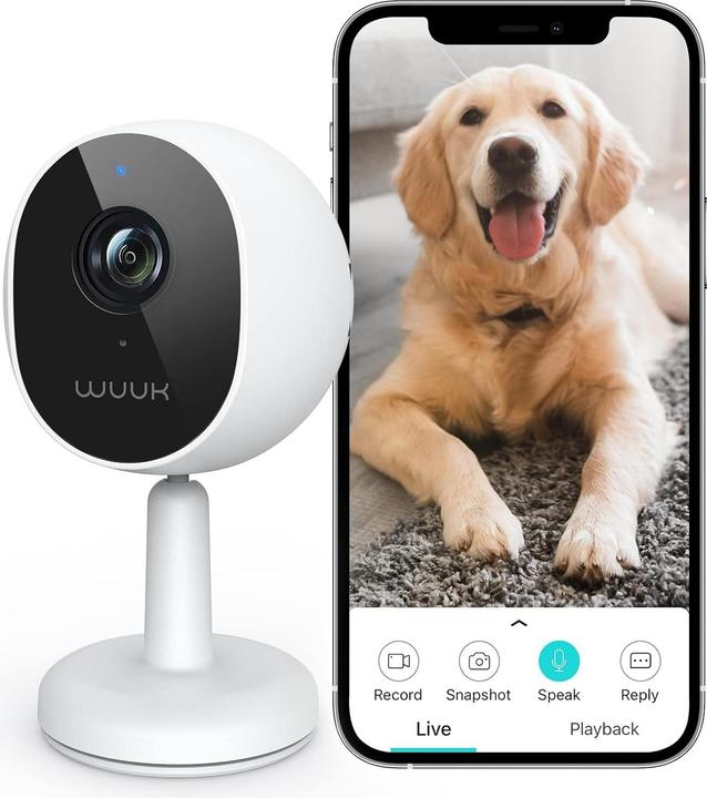 Actual product image WUUK 4MP/2.5K Innenüberwachungskamera mit App und magnetischem Standfuss