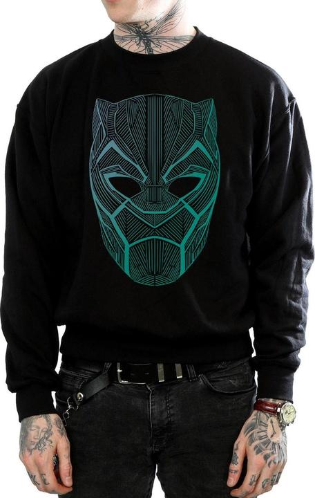Actual product image Mens Black Panther Tribal Mask Cotton Sweatshirt (S)