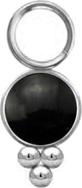 Produktbild Star Piercing Anhänger silber schwarzer Onyx Stein mit Kugeln (ohne Messing, Chirurgenstahl 316L, Mineralisch)
