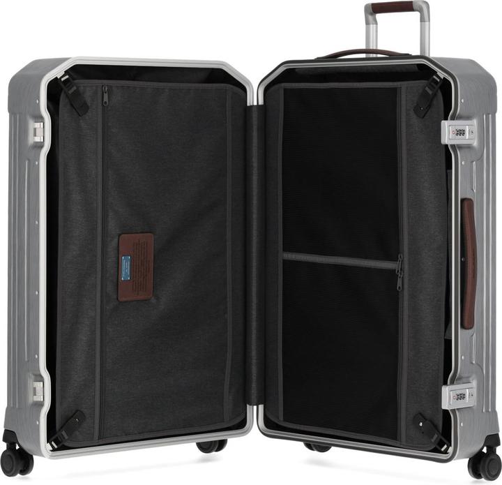 Actual product image Piquadro PQ-Light - Ultra Slim Large Hard Shell Trolley Black/Leather (67 l, L (90 - 115l))