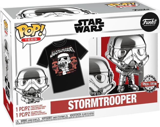 Produktbild Funko STAR WARS - Booble Head POP N° XXX -Stormtrooper "Chrome" +T-shirt (L)