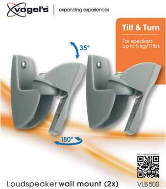 Actual product image Vogels Vlb 500 (1 pair, Wall installation, Tiltable, Pivoting)