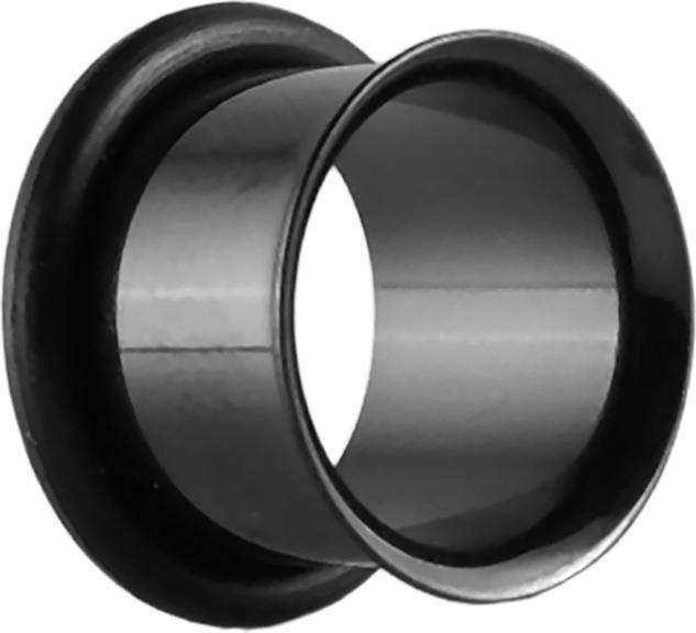 Star Piercing Flared Tunnel schwarz mit O-Ring (Chirurgenstahl 316L)