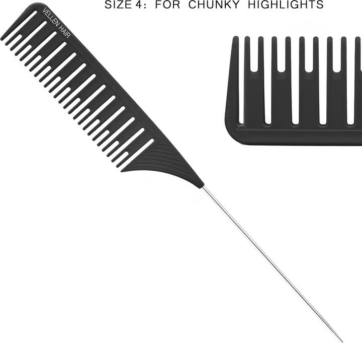 Actual product image Vellen Hair Highlighting comb set 2 pack black