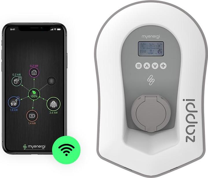 Productafbeelding Myenergi ZAPPI-2H22UW-T ZAPPI-2H22UW Wallbox met Hub (Type 2, 22 kW)