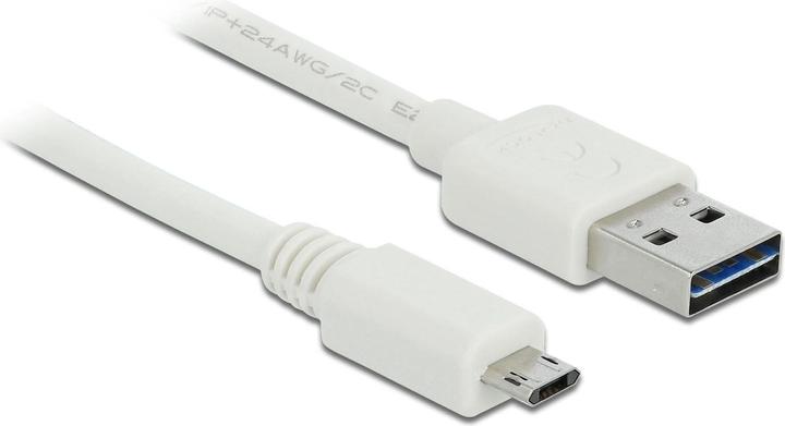Produktbild Delock USB2.0-Kabel Easy A-MicroB: 0.2m, weiss (0.20 m, USB 2.0)