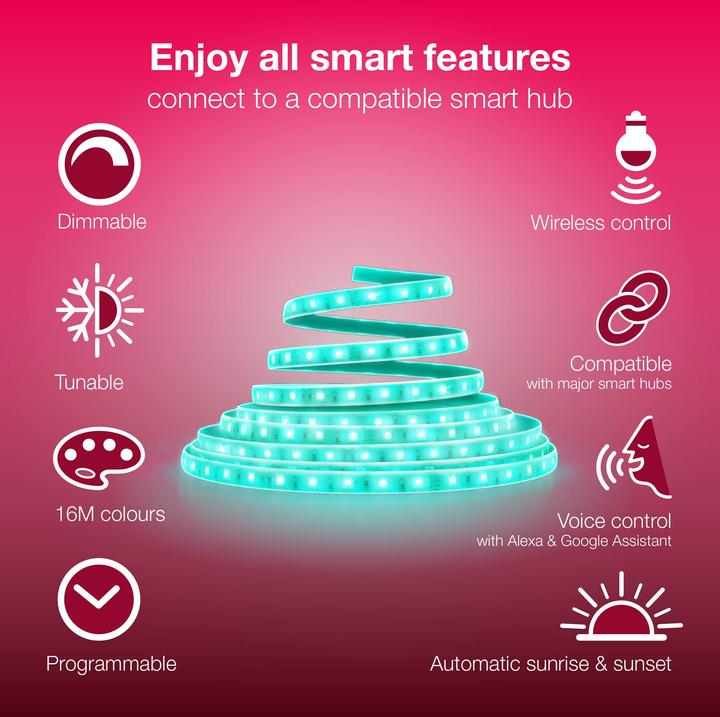 Actual product image Innr Smart Flex strip FL 140 C (Warm white, Neutral White, Cold White, RGBW, 400 cm, Indoor)