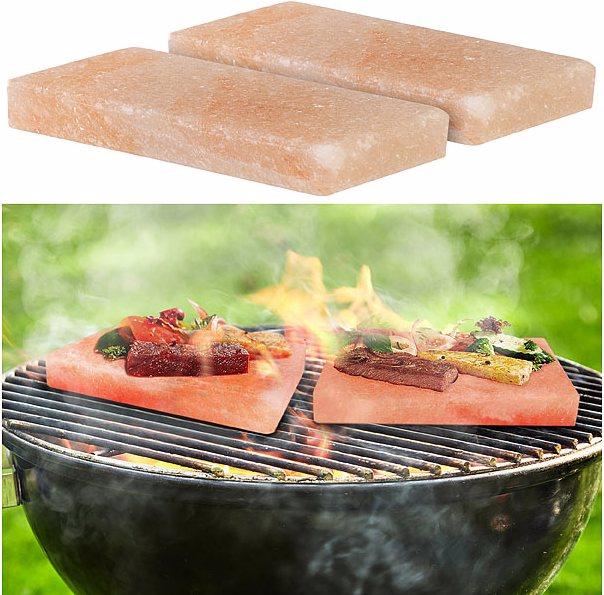 Actual product image Rosenstein & Söhne Set of 4 salt stones for barbecue, 10 x 20 x 2.5 cm