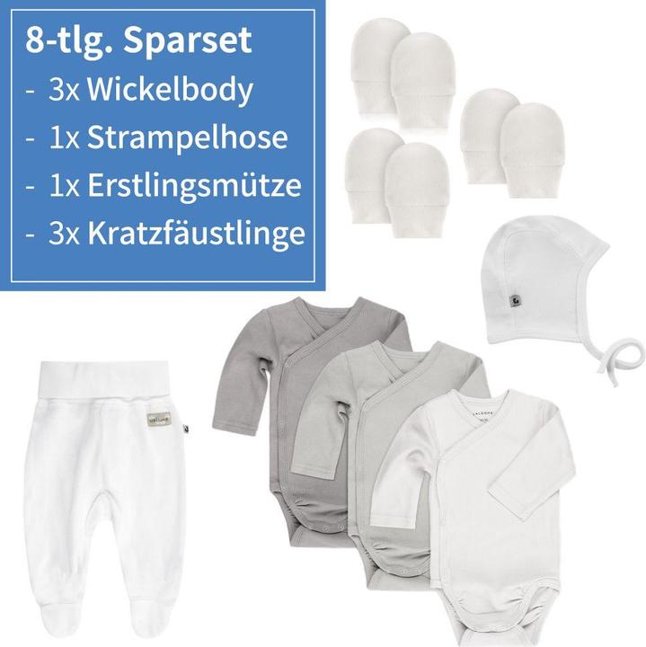 Immagine prodotto La Loona Tutine e set LaLoona Set di tutine fasciatoio da 8 pezzi con tutine, cappellino per il primo bambino (Taglia unica)