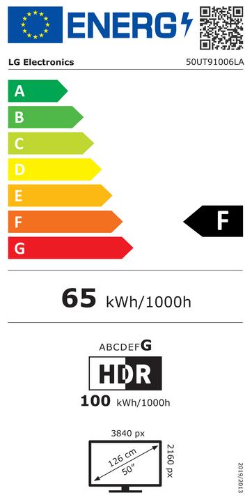 Energie-Label LG 50UT91006LA (50", UT91, LED, 4K, 2024)