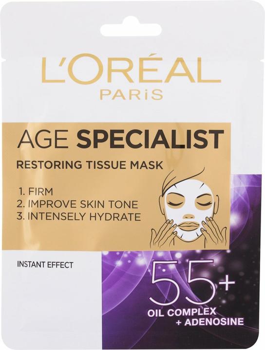 Actual product image L'Oréal Paris Age Specialist Restoring Tissue Mask Textilni Maska Pro Intenzivni Vypnuti A Rozjasneni Pleti 1