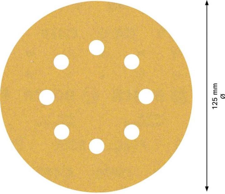 Image du produit Bosch Professional Zubehör EXPERT C470 Papier abrasif à 8 trous pour ponceuse excentrique, 125 mm, G 180, 50 pcs. (180)