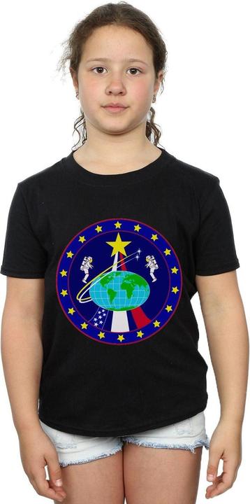 Actual product image Nasa Girls Classic Globe Astronauts Cotton T-Shirt (116)