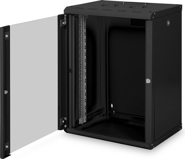 Image du produit Digitus Coffret mural 48,3cm 19 pouces 16U SoHoline RAL9002 noir sans étagère (16 HE, Rack 19 pouces)