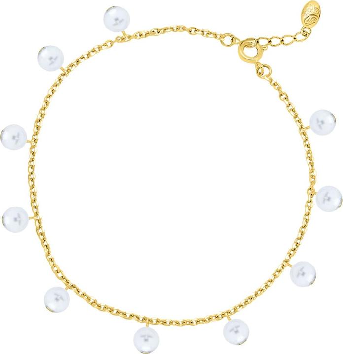 Candy Fusskette Lea, 925 Sterling Silber, vergoldet (18k vergoldet, 925 Sterling Silber, 25 cm)