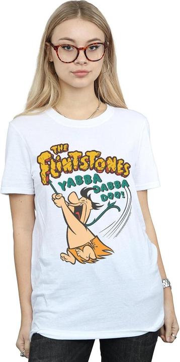 Actual product image The Flintstones Womens/Ladies Fred Yabba Dabba Doo Cotton Boyfriend T-Shirt (L)