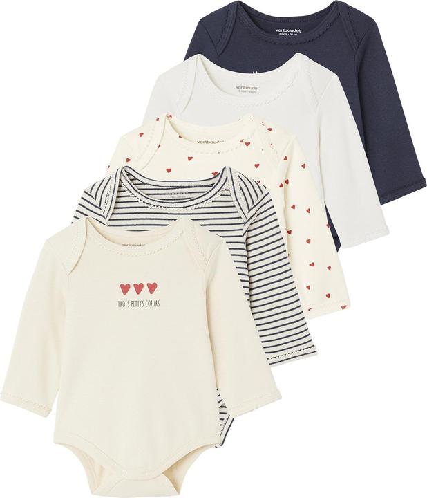 Vertbaudet Bio-Kollektion: 5er-Pack Baby Schlupfbodys Oeko-Tex