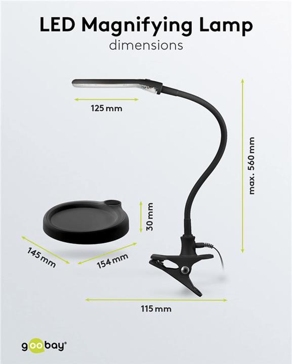 Immagine prodotto Goobay Supporto/supporto luce lente d'ingrandimento (480 lm)