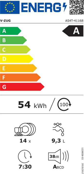 Energie-Label V-Zug AdoraSpülen V4000 VGB