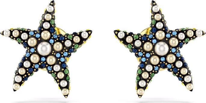 Swarovski Idyllia Ohrstecker Seestern Blau Gold (Swarovski Metall)