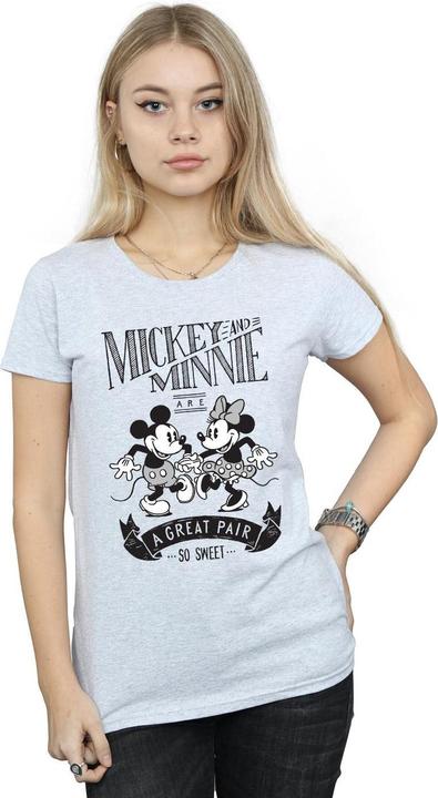 Actual product image Disney Womens/Ladies Mickey And Minnie Mouse Great Pair Cotton T-Shirt (XXL)