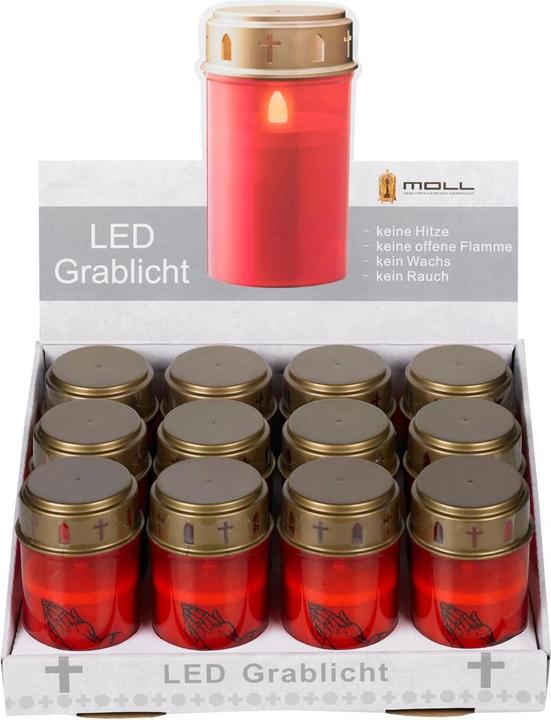 Metallwarenfabrik Moll LED-Grablicht batteriebetrieben (nicht enthalten) rot (1 x)