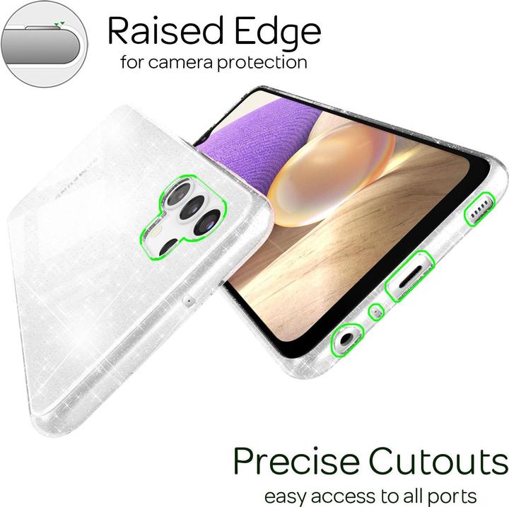 Produktbild Nalia Klare Glitzer Silikon Handyhülle (Samsung Galaxy A32 5G)