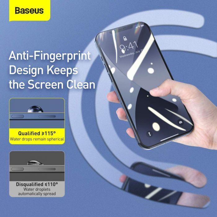 Actual product image Baseus 0.25mm Full-screen and Full-glass Tempered Glass Film For iP 5.4inch 2020(2pcs/pack) Black (2 Piece, Apple iPhone 12 mini)