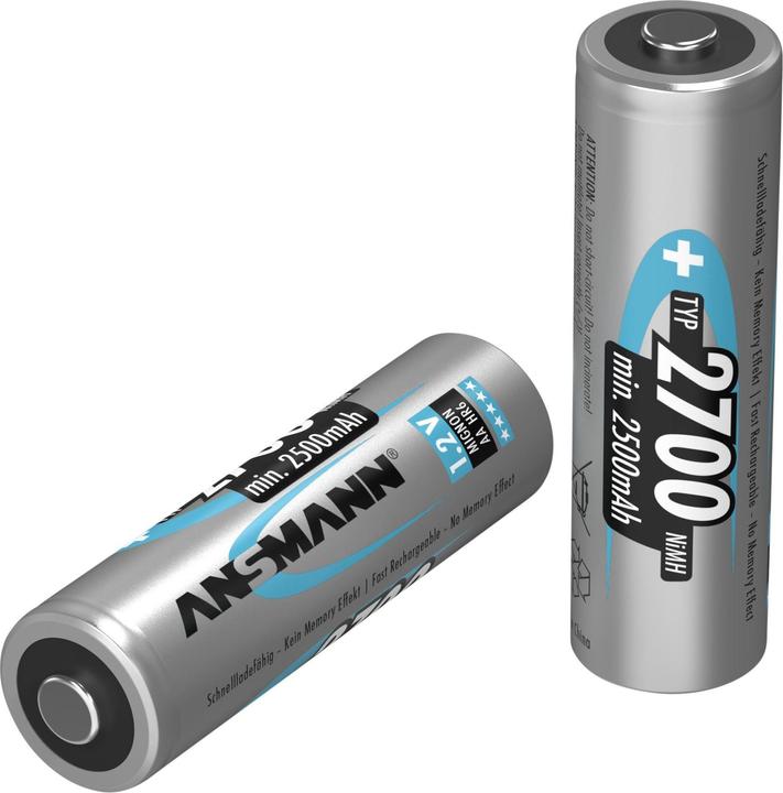 Actual product image Ansmann 1x2 Battery 2700 Mignon AA 2500 mAh (1 pcs., AA, 2700 mAh)