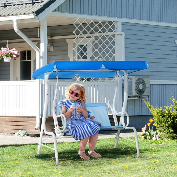 Produktbild Outsunny Kinder Hollywoodschaukel mit dem winkelverstellbaren Verdeck (Kindersessel)
