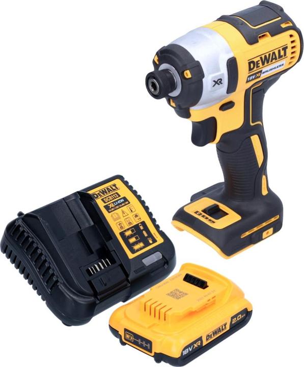Produktbild DeWalt DCF 887 D1 Akku Schlagschrauber 18 V 205 Nm 1/4" Brushless + 1x Akku 2,0 Ah + Ladegerät (Akkubetrieb)
