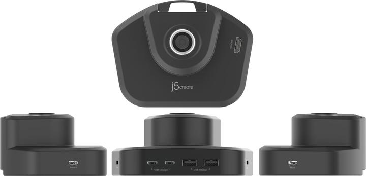 Actual product image j5Create JTSA301 Ergonomic Monitor Mount with Dock, Black, Clamp/Grommet, 8 kg, 43.2 cm (17") (Table, 32.01")
