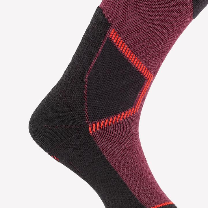 Produktbild Wedze Skisocken Erwachsene - 500 bordeauxrot Merino (44, 46)