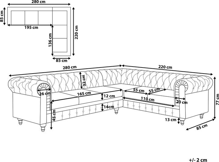 Image du produit Beliani Chesterfield (Canapé d'angle, Chesterfield)