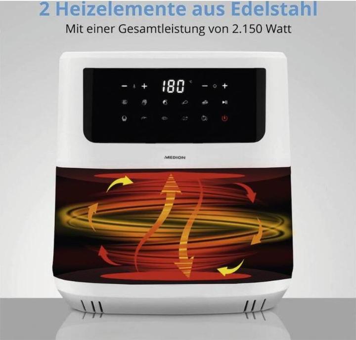 Actual product image Medion MD 11750 Life P10 XL Duo deep fryer 6.8 litre, white
