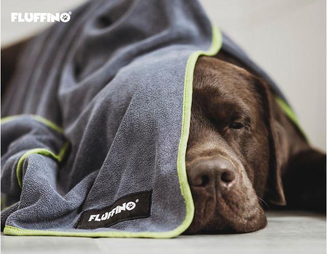 Immagine prodotto Fluffino Set di 2 asciugamani per cani (L, Cappotto per cani)