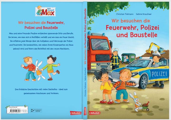 Produktbild Max-Bilderbücher: Wir besuchen die Feuerwehr, Polizei und Baustelle (Deutsch)