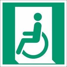 Actual product image Everglow Escape sign Emergency exit sign for wheelchair users left 20x20cm aluminium