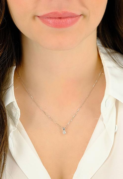 Image du produit Muau Pendentif (Or blanc 750 Diamant 0.02ct. 9x5mm)